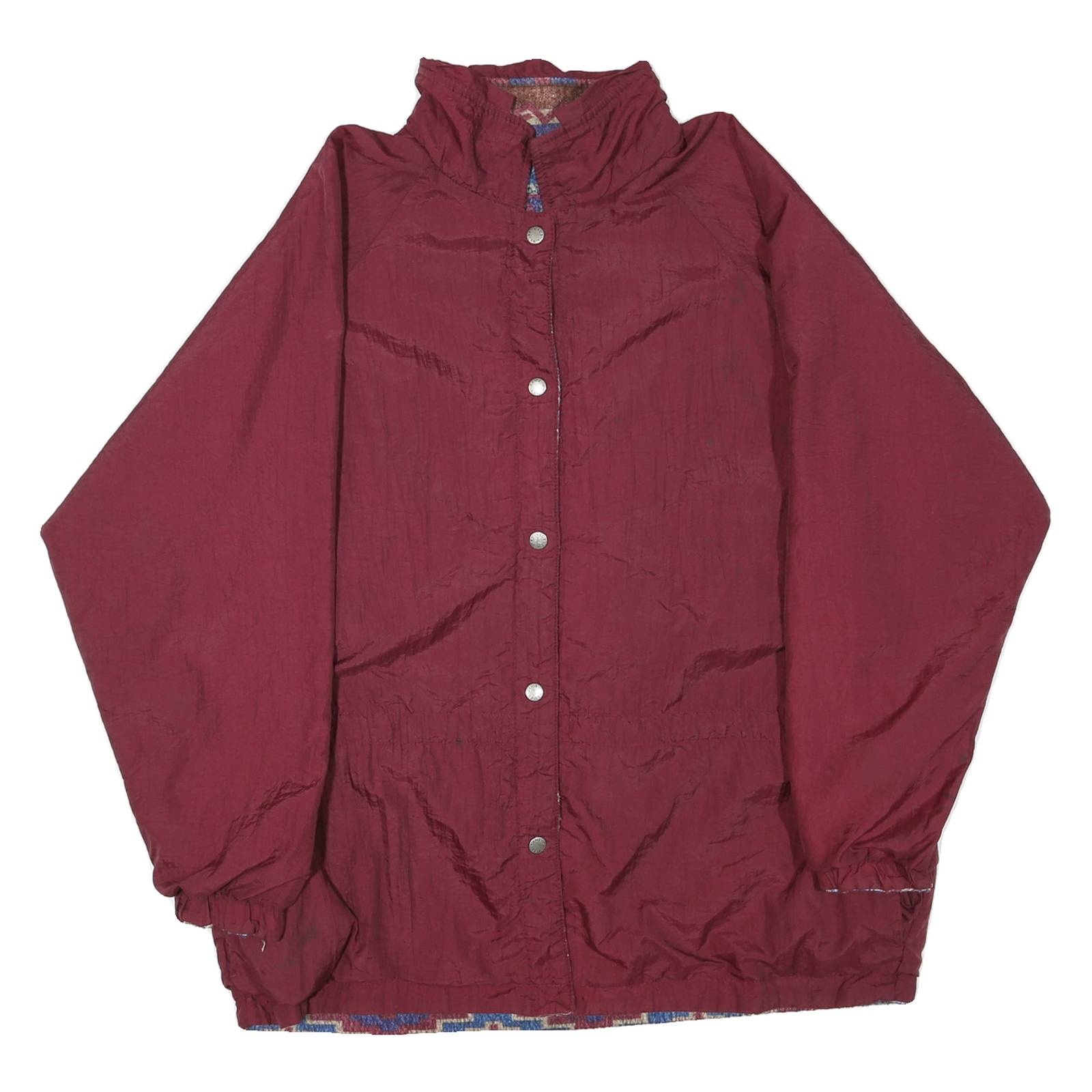 Mens Red Button Jacket XL Polyester Blend Plain Button Closure Casual Outerwear