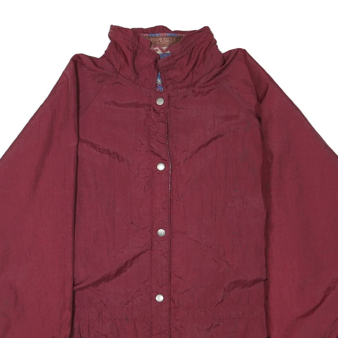 Mens Red Button Jacket XL Polyester Blend Plain Button Closure Casual Outerwear