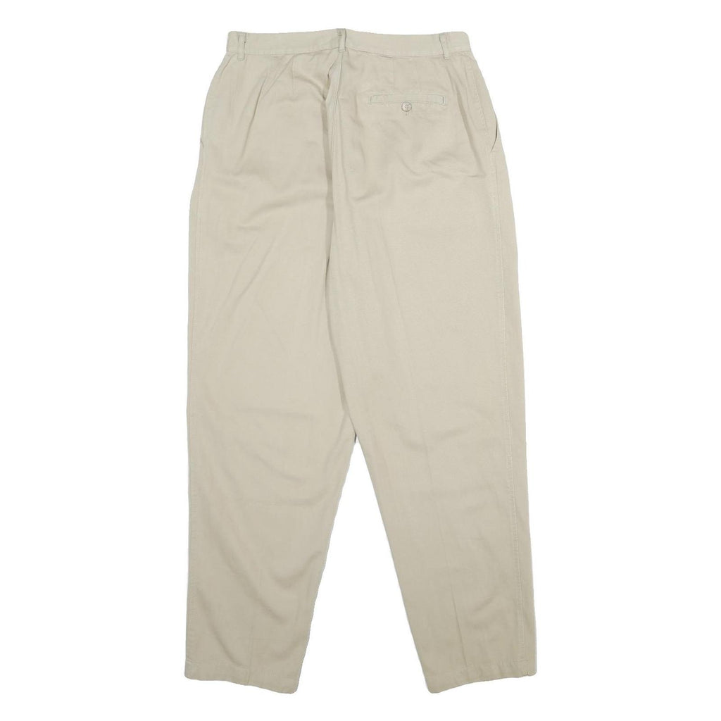 WHITE STAG Womens Cotton Beige Classic Trousers W32 L32 Zip Closure Casual Wear