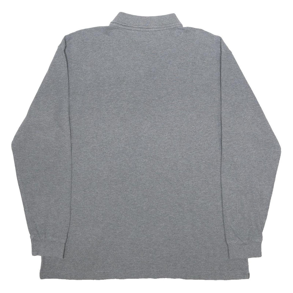 KAPPA Mens Grey Long Sleeve Plain 2XL Cotton Polo Shirt Casual Top