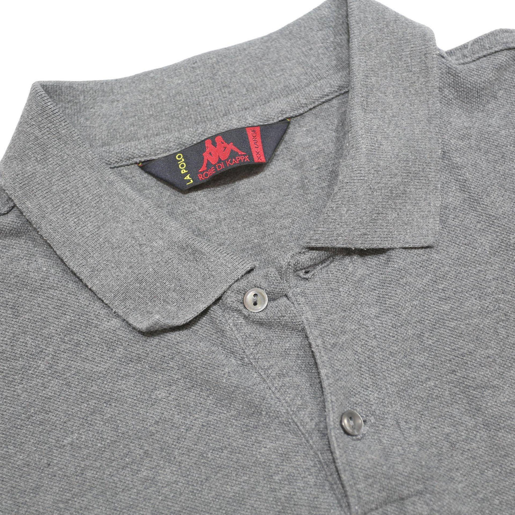 KAPPA Mens Grey Long Sleeve Plain 2XL Cotton Polo Shirt Casual Top