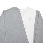 CHAMPION Mens Grey & White Sweatshirt Crew Neck XL Cotton Blend Casual Pullover
