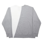 CHAMPION Mens Grey & White Sweatshirt Crew Neck XL Cotton Blend Casual Pullover