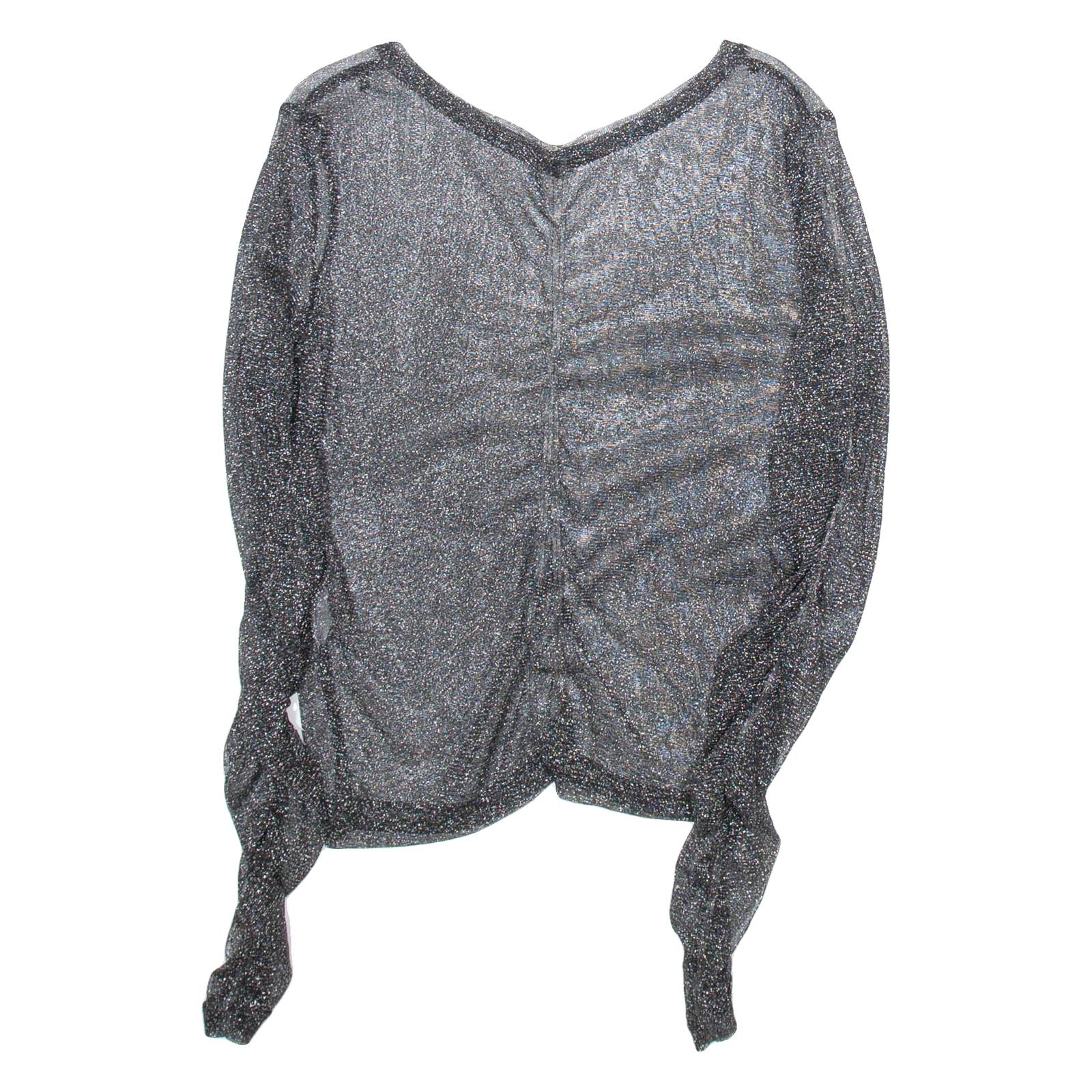 Womens Top Black Long Sleeve Viscose S