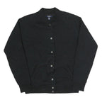 CHAPS Womens Black Quilted Jacket M Polyester Blend Button Closure Bomber