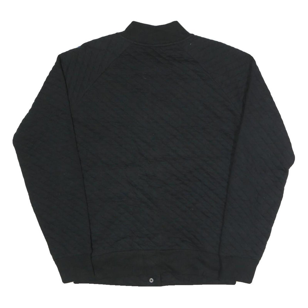 CHAPS Womens Black Quilted Jacket M Polyester Blend Button Closure Bomber