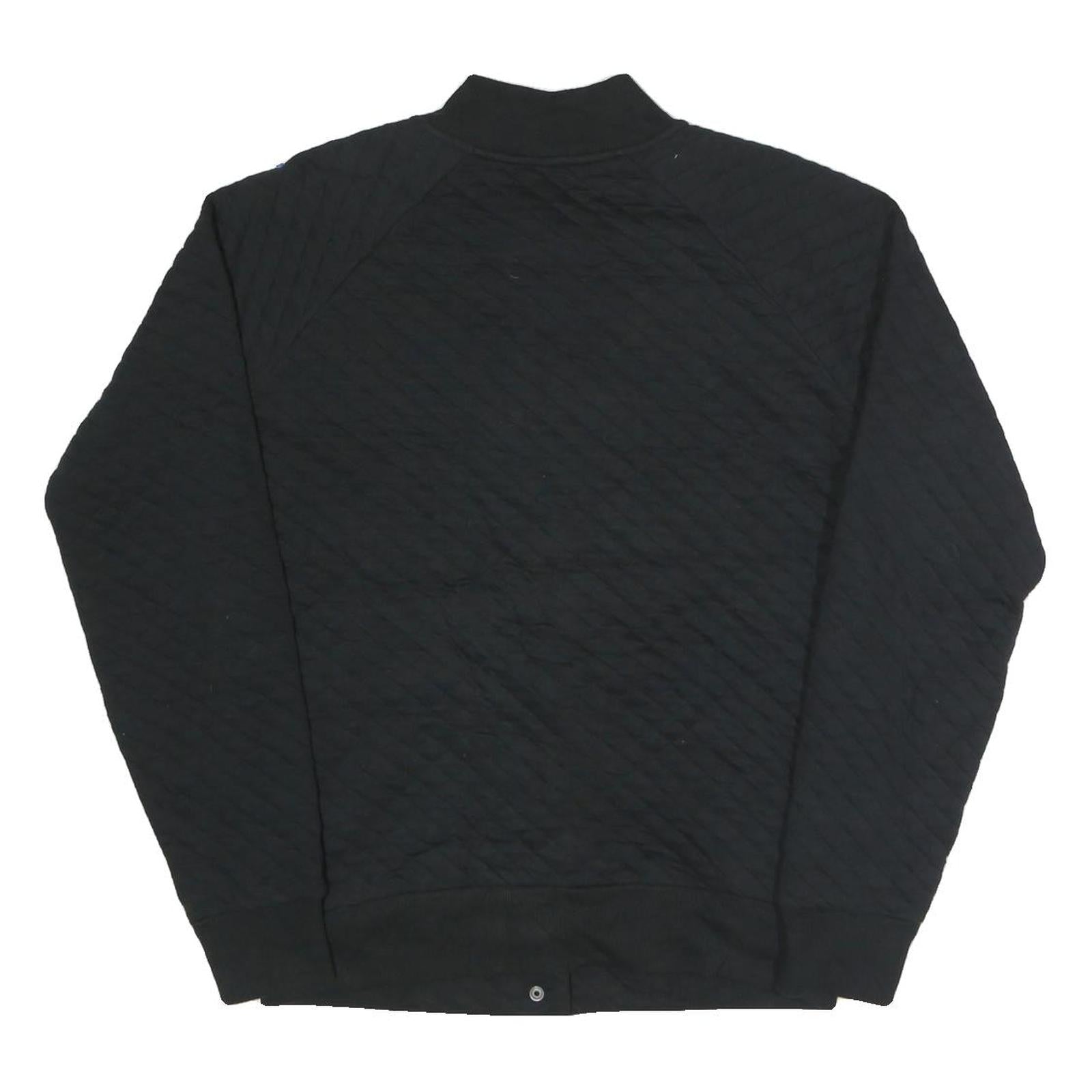 CHAPS Womens Black Quilted Jacket M Polyester Blend Button Closure Bomber