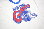 Mens White & Blue New York Giants V-Neck XL Printed Cotton Blend Sweatshirt