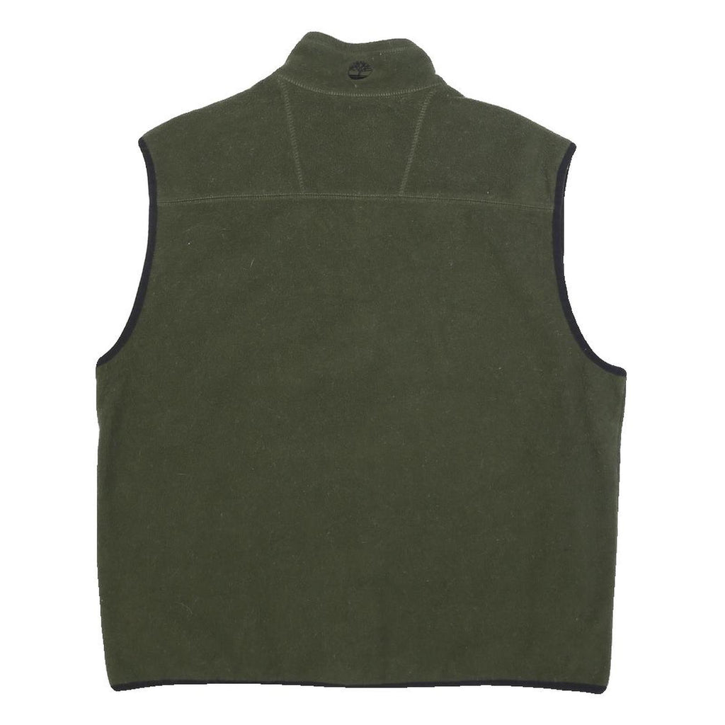 TIMBERLAND Mens Green Polyester Fleece Zip Jacket L Outdoor Casual