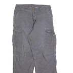 CARHARTT Mens Cotton Blend Grey Regular Straight Leg Trousers W32 L32 Workwear