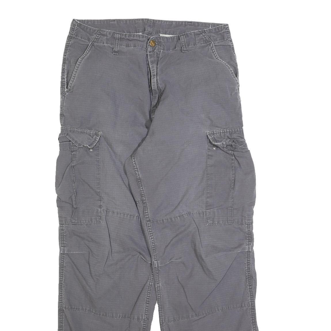 CARHARTT Mens Cotton Blend Grey Regular Straight Leg Trousers W32 L32 Workwear