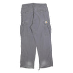 CARHARTT Mens Cotton Blend Grey Regular Straight Leg Trousers W32 L32 Workwear