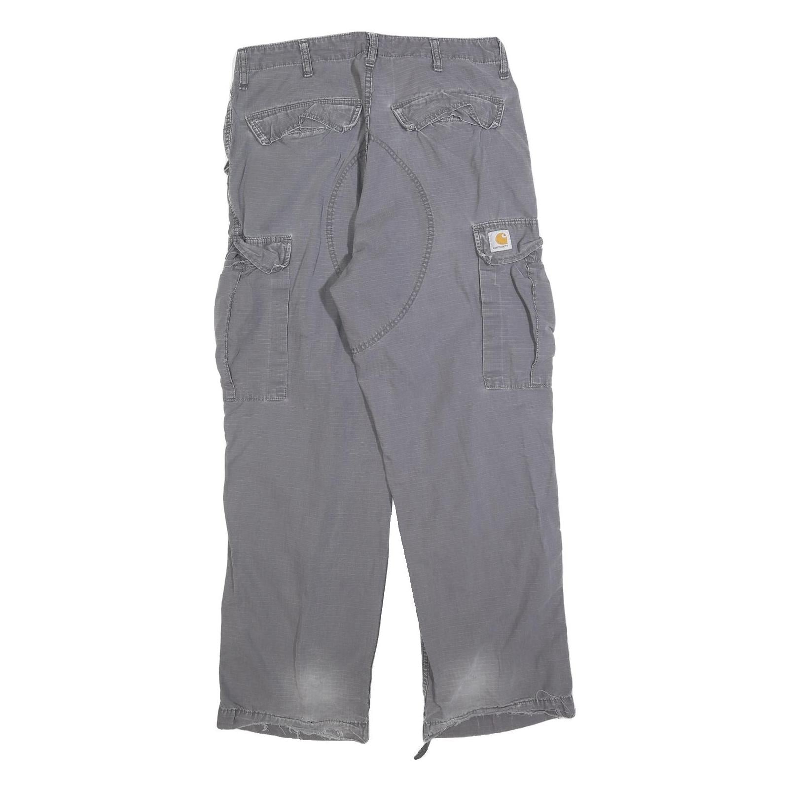 CARHARTT Mens Cotton Blend Grey Regular Straight Leg Trousers W32 L32 Workwear