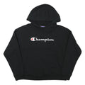 CHAMPION Womens Black Hoodie M Cotton Blend Pullover Logo Sweatshirt