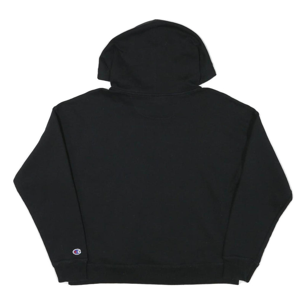 CHAMPION Womens Black Hoodie M Cotton Blend Pullover Logo Sweatshirt