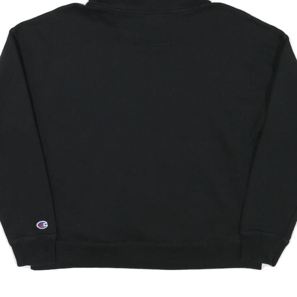 CHAMPION Womens Black Hoodie M Cotton Blend Pullover Logo Sweatshirt