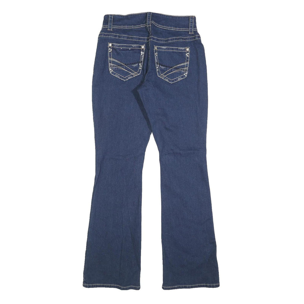 COPPER FLASH Womens Blue Regular Fit Bootcut Denim Jeans W28 L32 Stylish Stitch