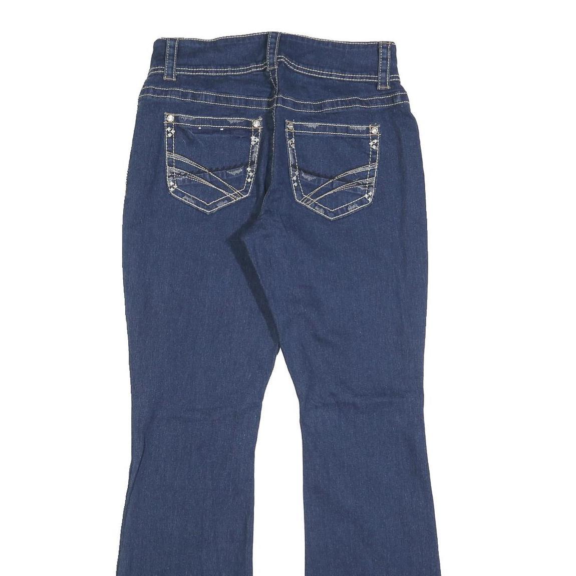 COPPER FLASH Womens Blue Regular Fit Bootcut Denim Jeans W28 L32 Stylish Stitch