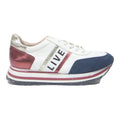 TAMARIS Leather Womens Lace-Up Trainers White Blue Red Size UK 6 Stylish Casual