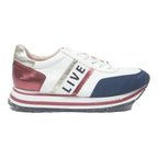 TAMARIS Leather Womens Lace-Up Trainers White Blue Red Size UK 6 Stylish Casual