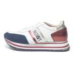 TAMARIS Leather Womens Lace-Up Trainers White Blue Red Size UK 6 Stylish Casual