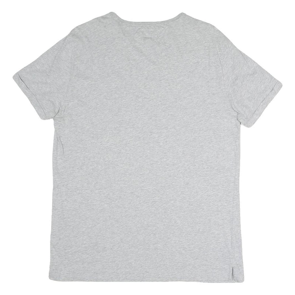 TOMMY JEANS Mens Grey Plain T-Shirt M Short Sleeve Crew Neck Casual Cotton Blend