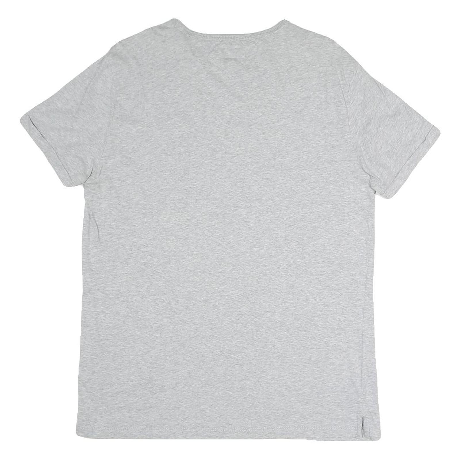 TOMMY JEANS Mens Grey Plain T-Shirt M Short Sleeve Crew Neck Casual Cotton Blend