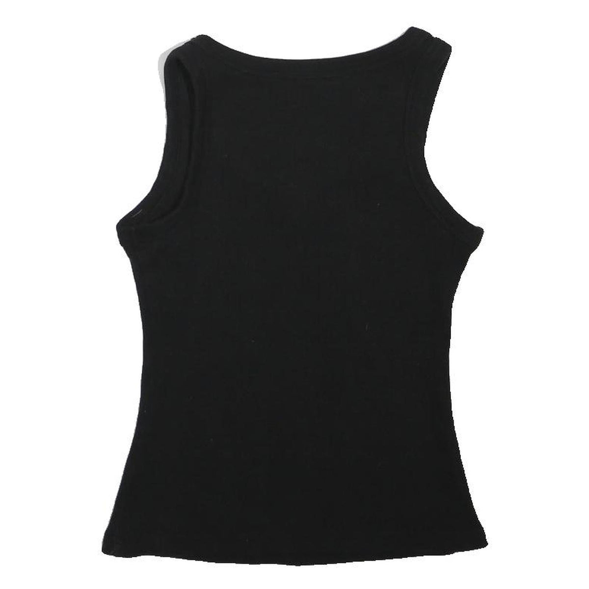 PRADA Girls Black Cotton Vest T-Shirt L Sleeveless Crew Neck Designer Logo