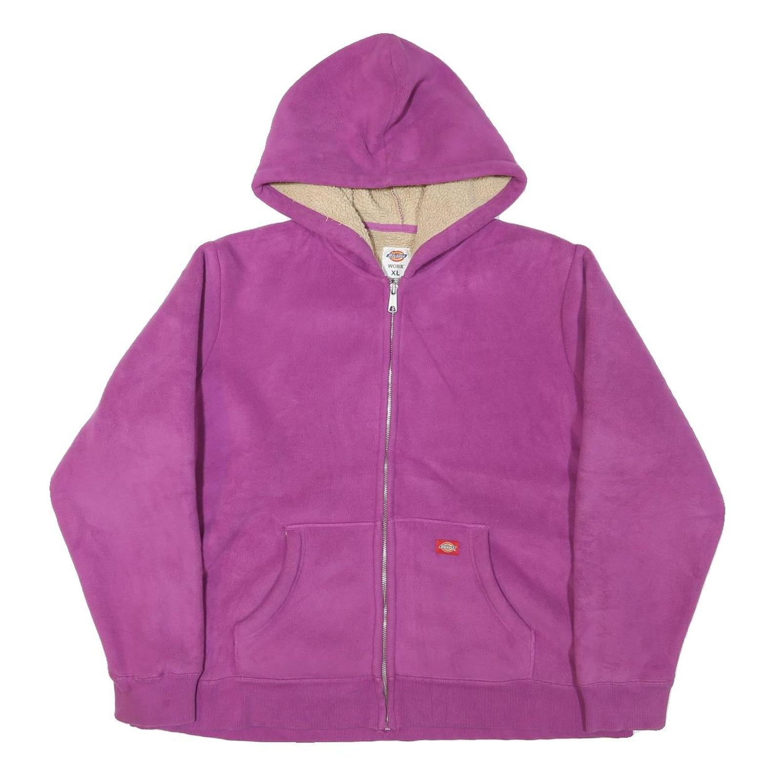 DICKIES Mens Purple Jacket XL Polyester Blend Zip Hooded Workwear