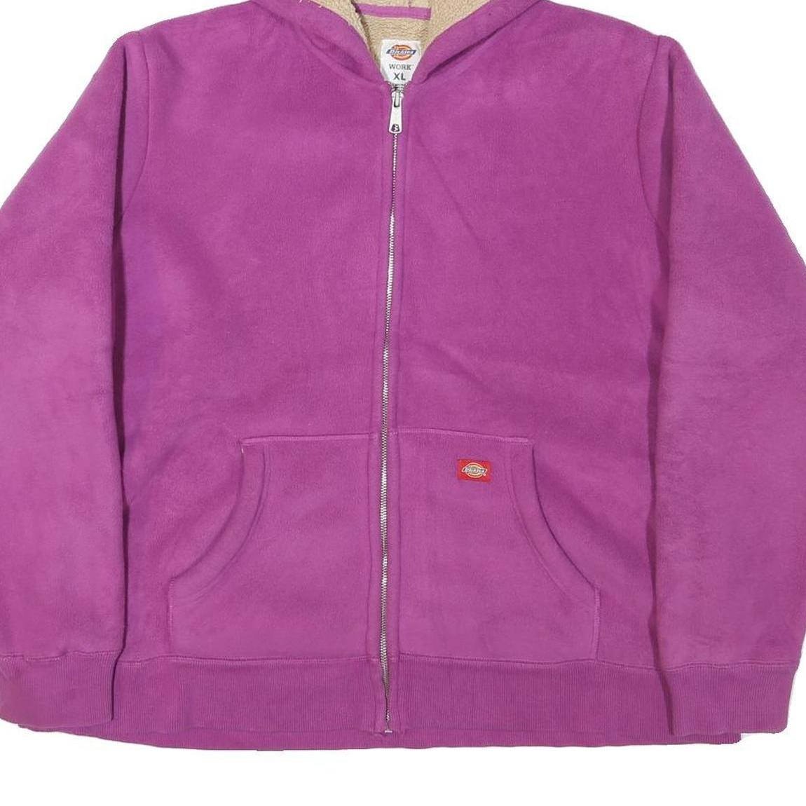 DICKIES Mens Purple Jacket XL Polyester Blend Zip Hooded Workwear