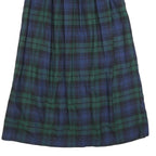 TALBOTS Womens Blue & Green Plaid Button Midi Cotton Skirt XXS Classic Comfort