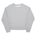 CHAMPION REVERSE WEAVE Womens Grey Crew Neck S Cotton Blend Sweatshirt Pullover