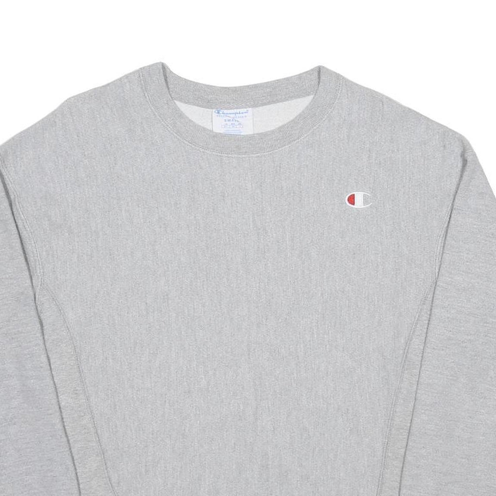 CHAMPION REVERSE WEAVE Womens Grey Crew Neck S Cotton Blend Sweatshirt Pullover