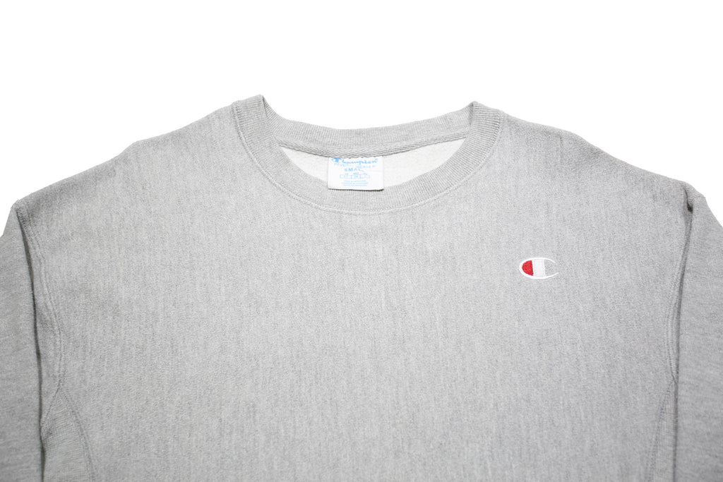 CHAMPION REVERSE WEAVE Womens Grey Crew Neck S Cotton Blend Sweatshirt Pullover