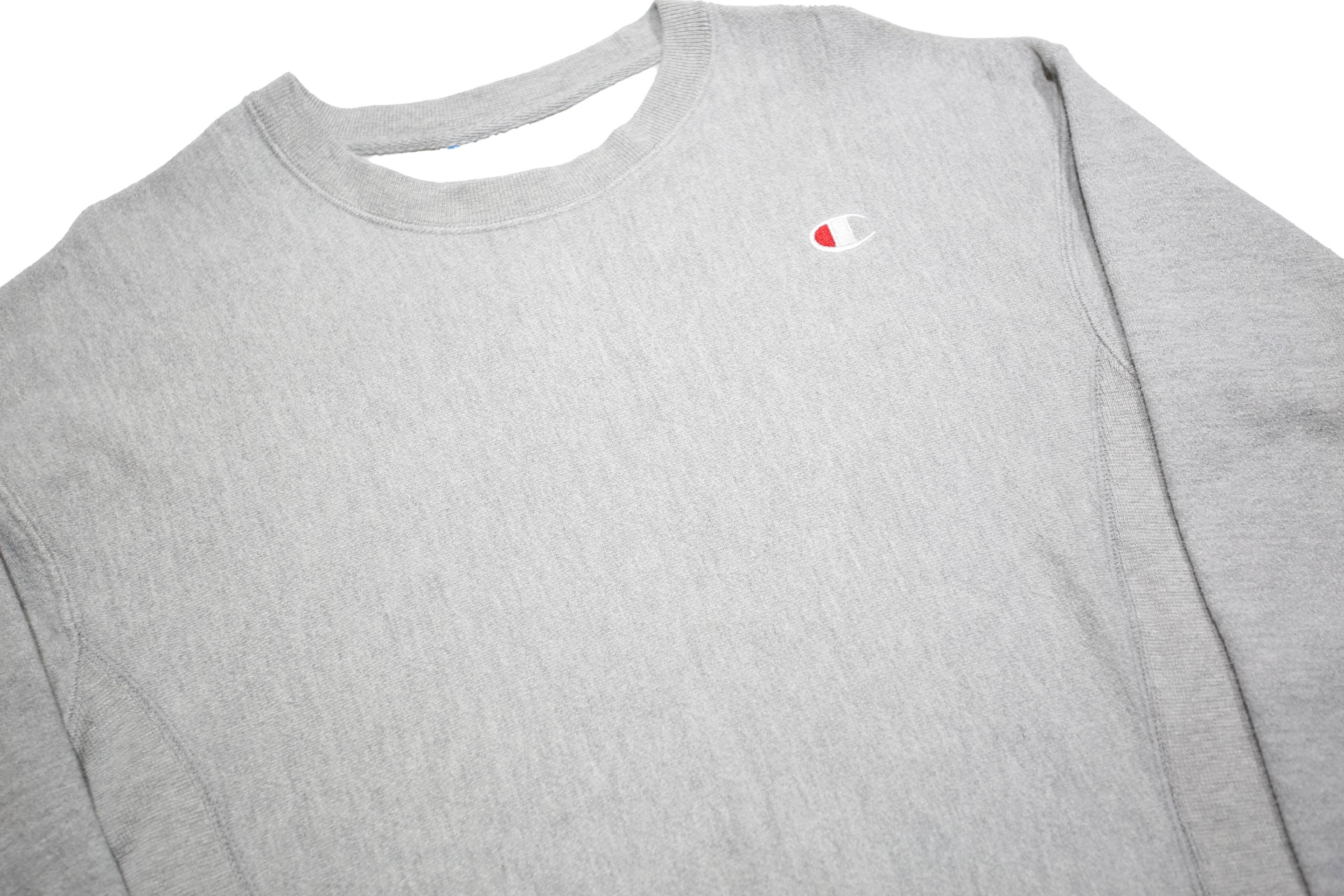 CHAMPION REVERSE WEAVE Womens Grey Crew Neck S Cotton Blend Sweatshirt Pullover
