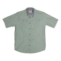 WRANGLER Mens Green Shirt M Cotton Casual Workwear Short Sleeve Button Pocket