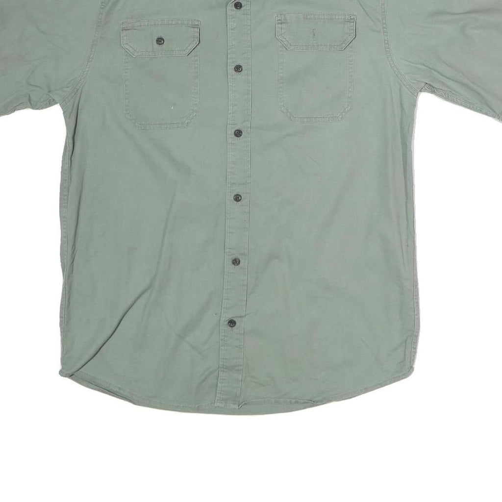 WRANGLER Mens Green Shirt M Cotton Casual Workwear Short Sleeve Button Pocket