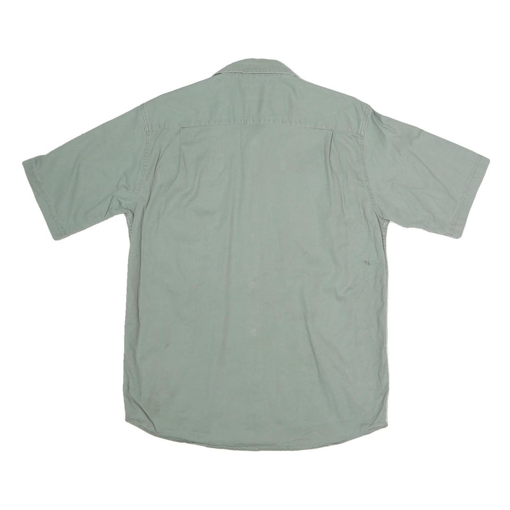 WRANGLER Mens Green Shirt M Cotton Casual Workwear Short Sleeve Button Pocket
