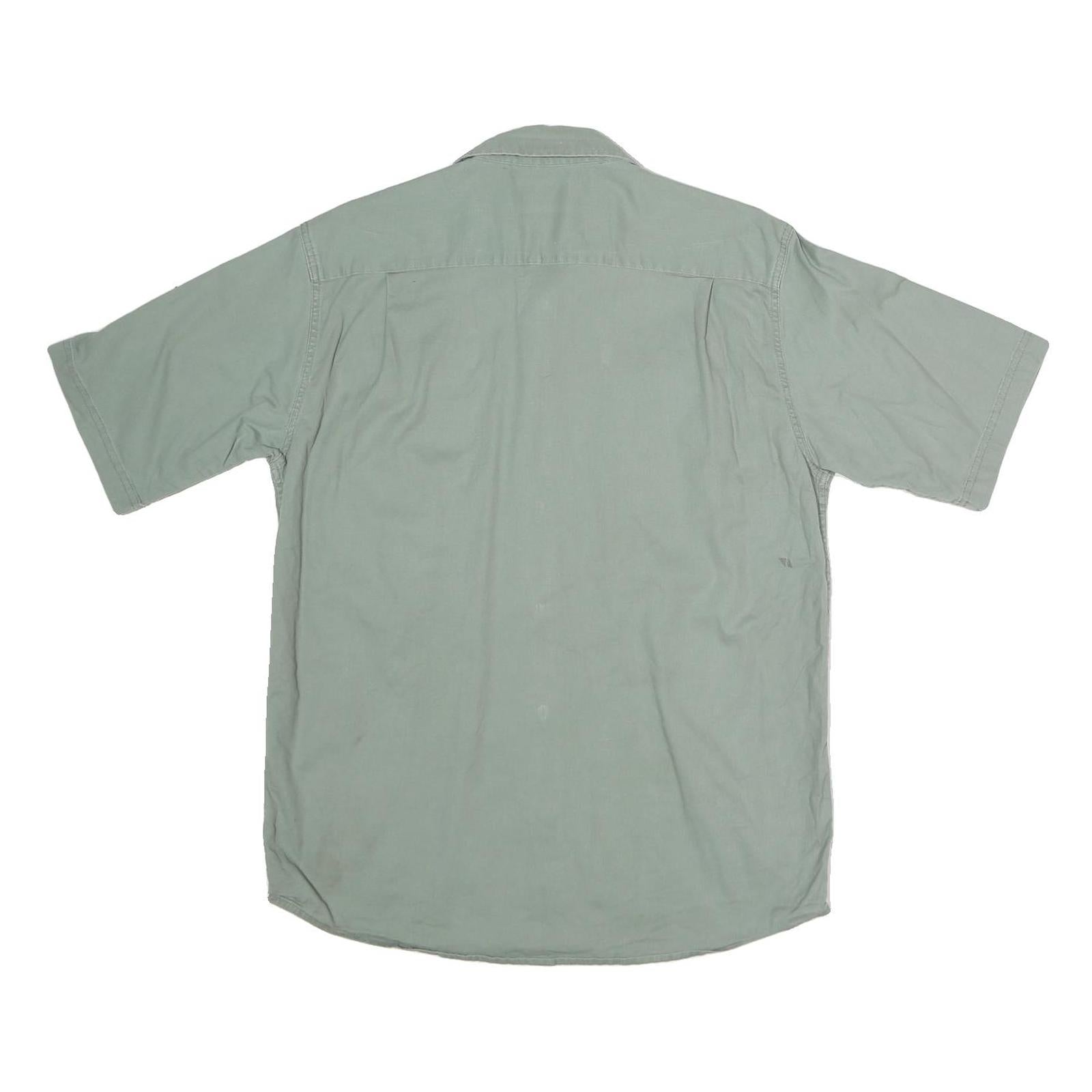 WRANGLER Mens Green Shirt M Cotton Casual Workwear Short Sleeve Button Pocket