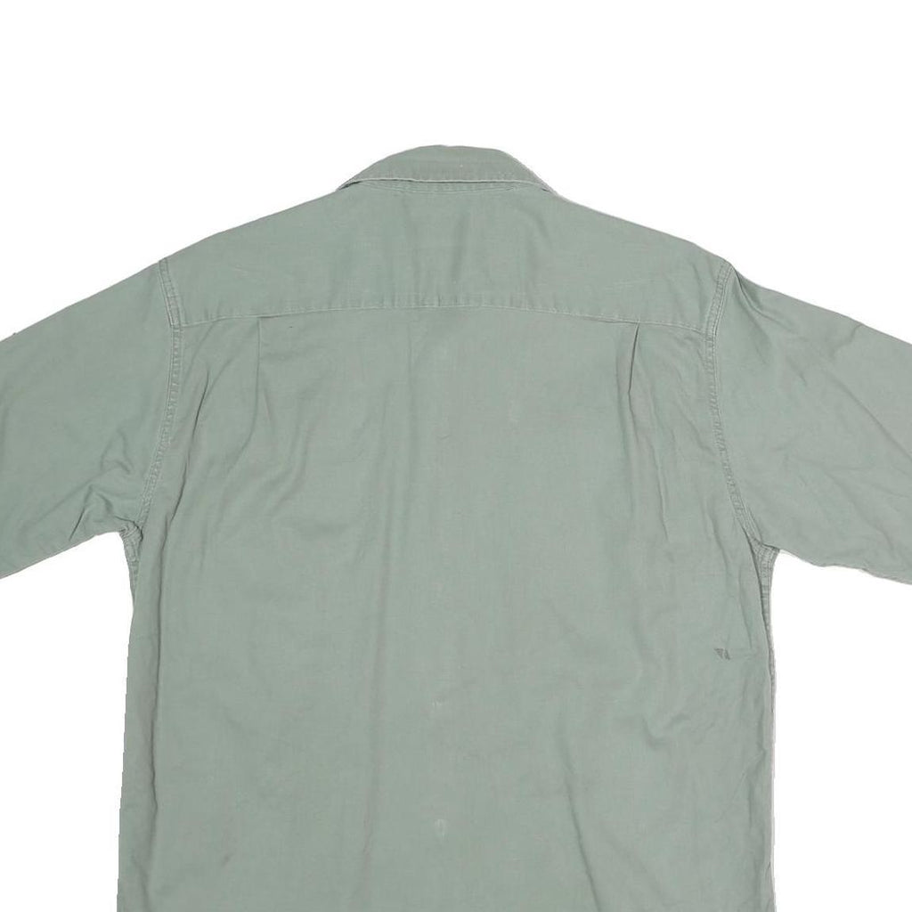 WRANGLER Mens Green Shirt M Cotton Casual Workwear Short Sleeve Button Pocket