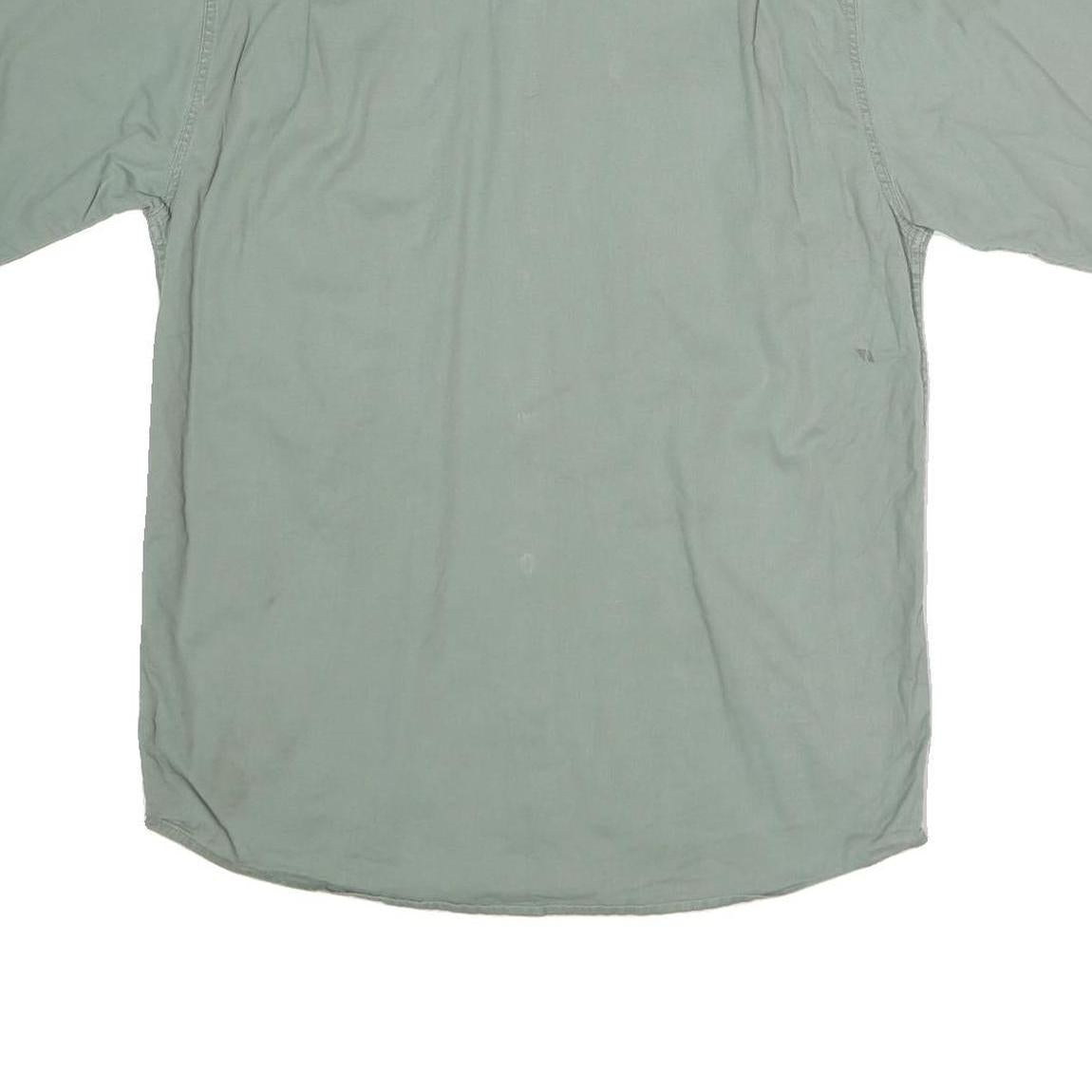 WRANGLER Mens Green Shirt M Cotton Casual Workwear Short Sleeve Button Pocket