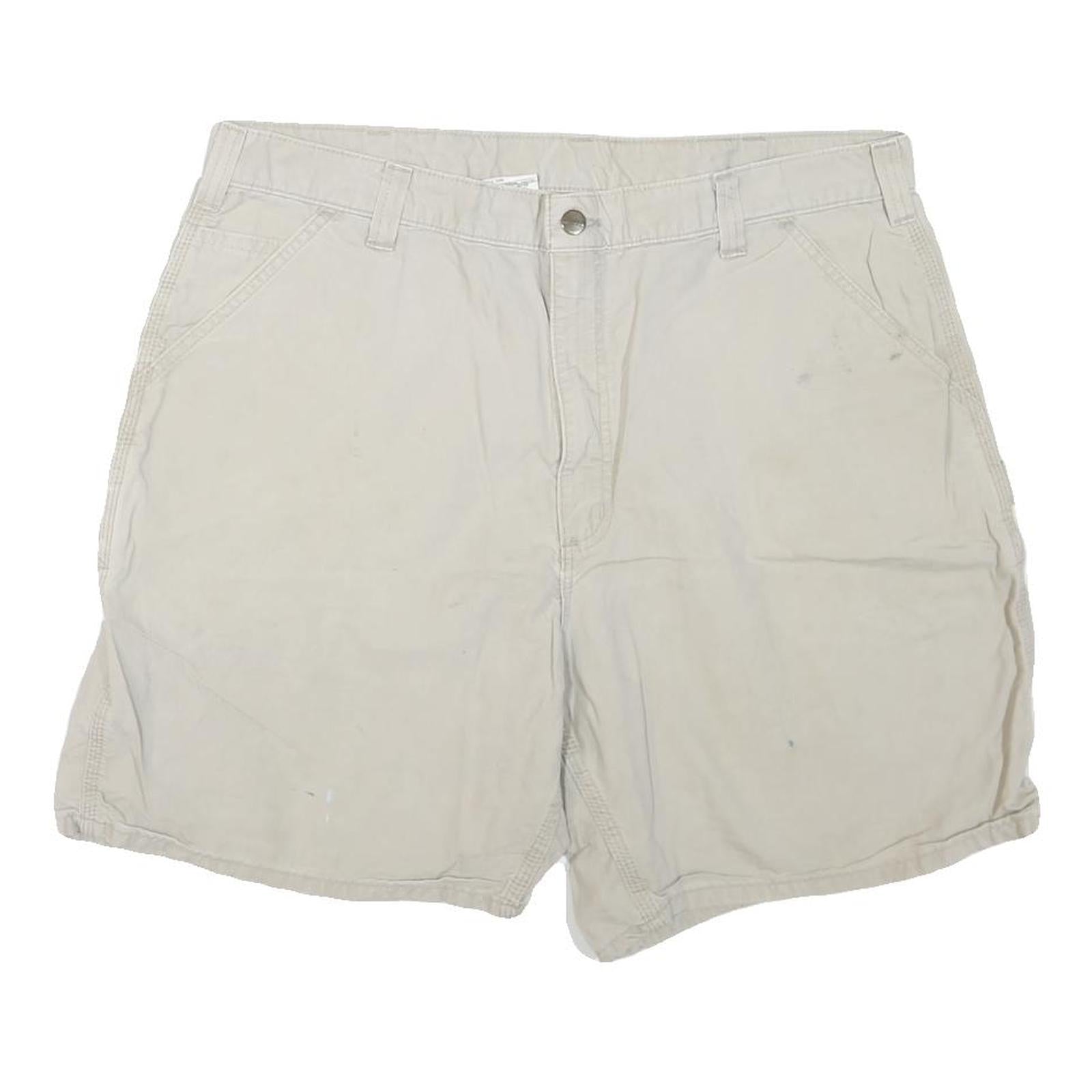 CARHARTT Mens Shorts Beige Casual XL W40 Cotton Blend Workwear Relaxed Fit