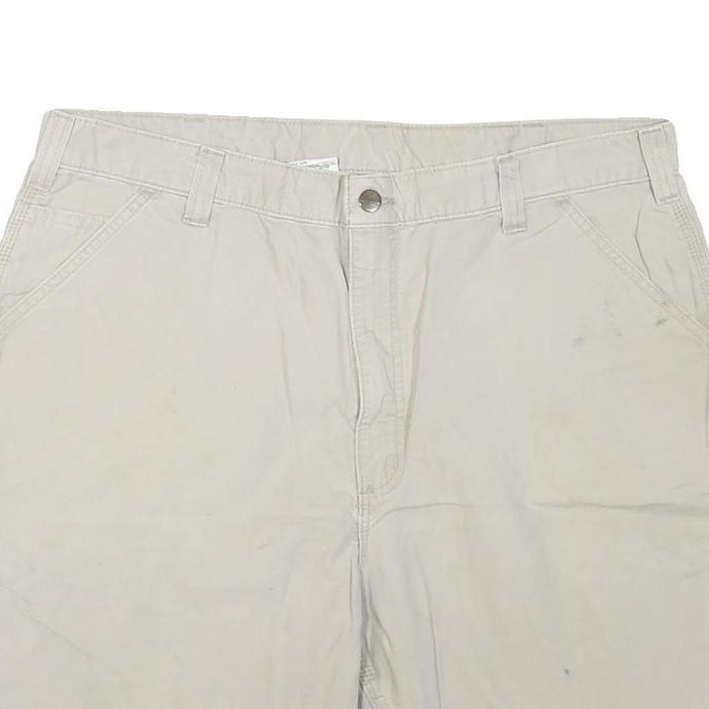 CARHARTT Mens Shorts Beige Casual XL W40 Cotton Blend Workwear Relaxed Fit