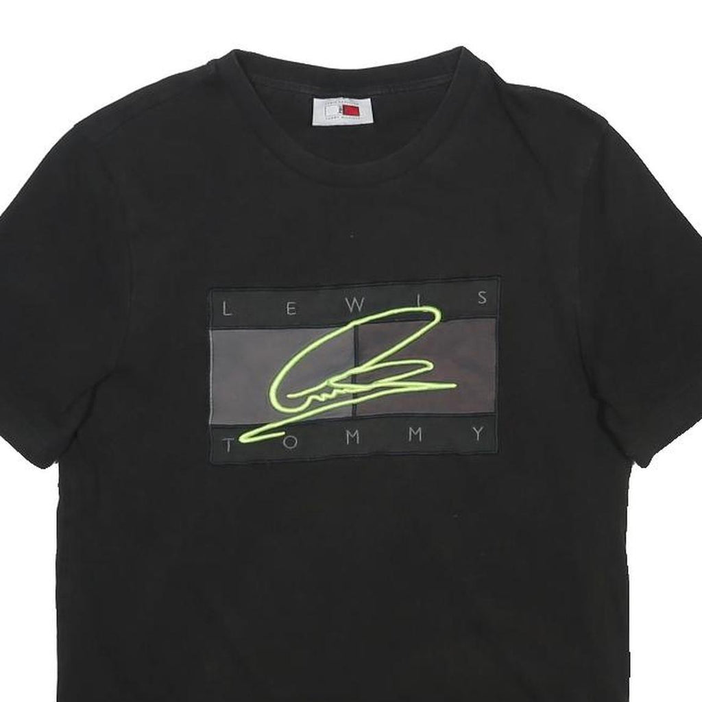 TOMMY HILFIGER X Lewis Hamilton Mens Black Graphic T-Shirt S Short Sleeve