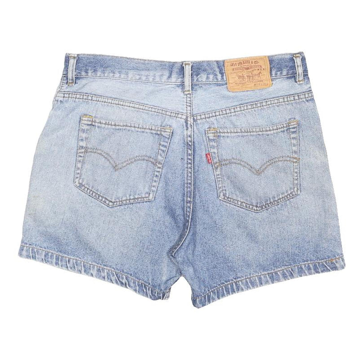 LEVI'S Womens Denim Blue Casual Shorts M W33 Cotton Blend 90s Vintage