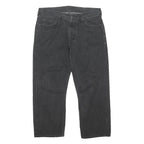 CARHARTT Mens Jeans Black Regular Straight Denim W36 L26 Button Cotton Blend