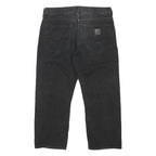 CARHARTT Mens Jeans Black Regular Straight Denim W36 L26 Button Cotton Blend