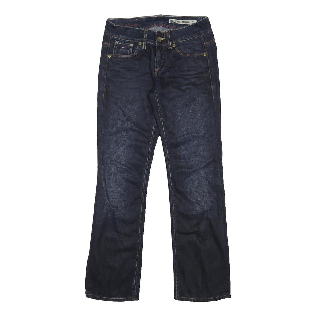 HILFIGER DENIM Womens Jeans Blue Regular Straight Denim Dark W25 L30 Zip