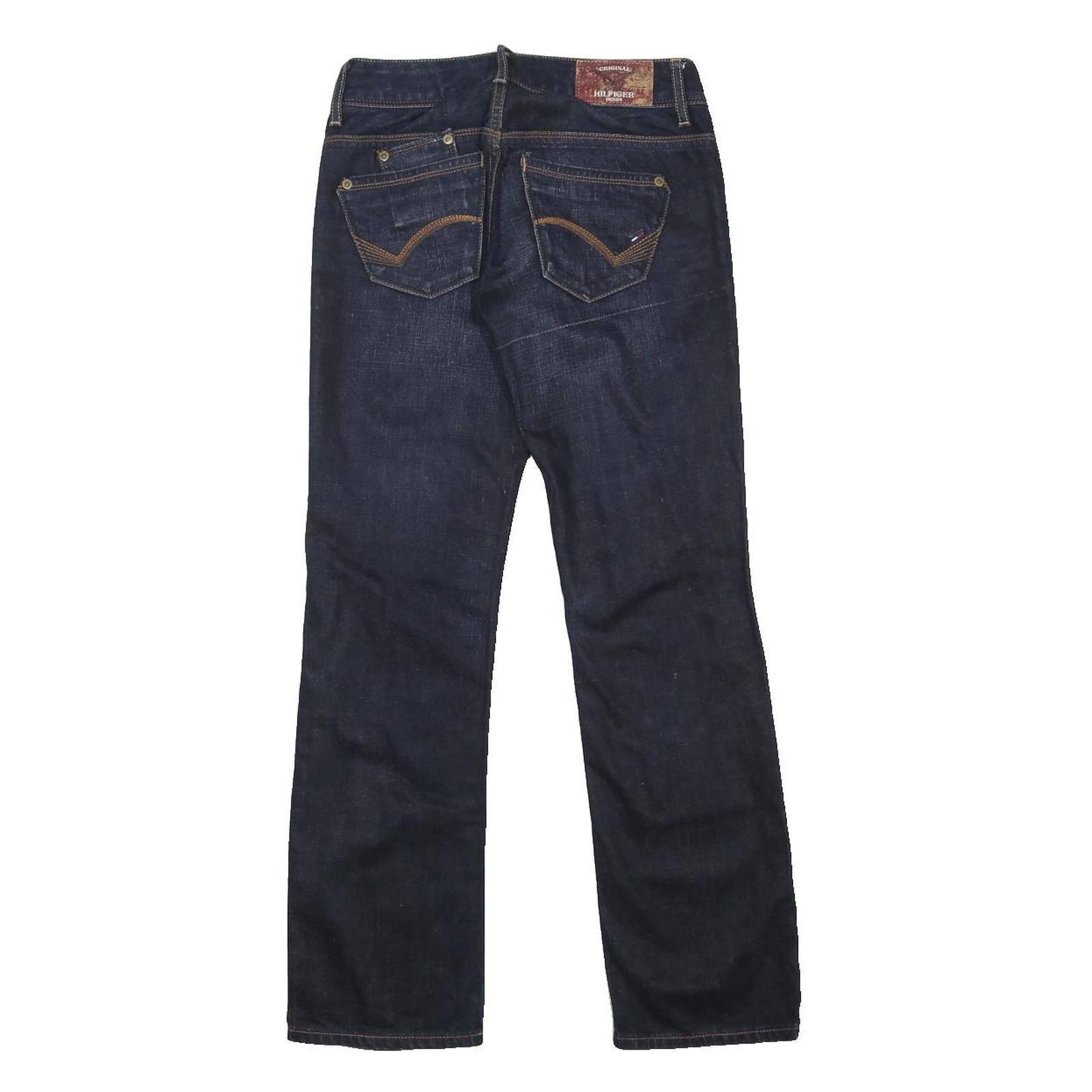 HILFIGER DENIM Womens Jeans Blue Regular Straight Denim Dark W25 L30 Zip