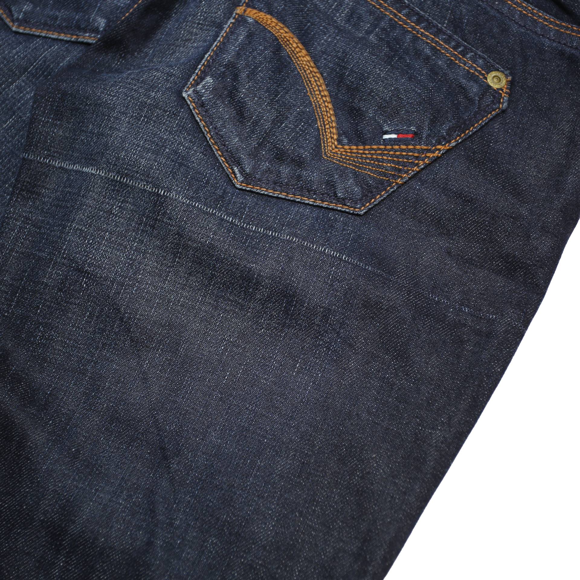 HILFIGER DENIM Womens Jeans Blue Regular Straight Denim Dark W25 L30 Zip